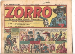 Zorro Hebdomadaire N°94 Du 18 Mars 1948 Zorro En Péril! - Zorro