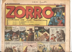 Zorro Hebdomadaire N°99 Du 25 Avril 1948 La Riposte Zorro - Zorro