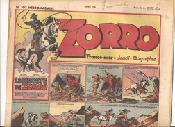 Zorro Hebdomadaire N°103 Du 23 Mai 1948 La Riposte Zorro - Zorro