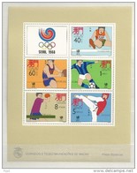 1988 MNH Macao Mi Block 9 Olympic Games Postfris - Unused Stamps
