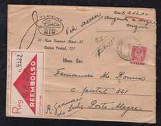 Brazil Brasil 1955 Airmail Cover 10 000R Single Use On REEMBOLSO RIO To PORTO ALEGRE - Brieven En Documenten