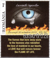 ROMANIA, 2015, ANGELS TEARS, Accidents, Fire, Health, Set Of 1 + Tab M1, MNH (**), LPMP 2085 - Nuovi