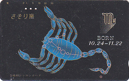 RARE Télécarte Japon LAQUE & OR / 110-011 - ZODIAQUE - SCORPION - SCORPIO LACK & GOLD Horoscope Japan Phonecard - 953 - Zodiaque