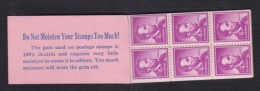 Sc#BK109 Complete Booklet 24x #1036 4-cent Lincoln Regular Issue, 1958 Stamps - 2. 1941-80