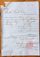 CALCUTTA COLONIE INGLESI  BIGLIETTO DI VIAGGIO KURRACHEE BOMBAY INDIA IN DATA 23/10/1863 CON MARCA DA BOLLO - Reino Unido