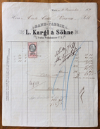 FATTURA PUBBLICITARIA   BAND-FABRIK L.KARGL & SOHNE   WIEN Chincaglierie E Galanterie In  DEL 1865 CON MARCA DA BOLLO - Autriche