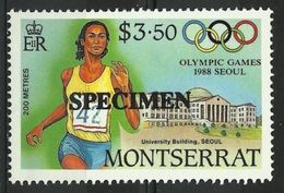 MONTSERRAT SPORT JEUX OLYMPIQUES DE SEOUL OLYMPICS GAMES ** 1988 SURCH SPECIMEN Rare Very Rare  Une Opportunité. - Summer 1988: Seoul