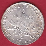 France 2 Francs Argent Semeuse 1914 C - FDC - Autres & Non Classés