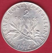 France 2 Francs Argent Semeuse 1914 C - FDC - Altri & Non Classificati