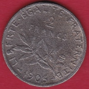 France 2 Francs Argent Semeuse 1905 - Fausse Pour Servir - Altri & Non Classificati