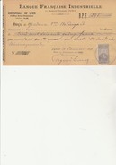 TRAITE BANQUE FRANCAISE INDUSTRIELLE -SUCCURSALE DE LYON  -ANNEE 1898 - Lettres De Change