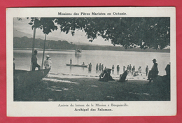 Archipel Des Salomon - Arrivée D'un Bateau De La Mission à Bougainville  (voir Verso) - Salomoninseln