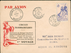 Aérogramme -  Circuit Transmauritanien 1er Voyage - 1927-1959 Lettres & Documents
