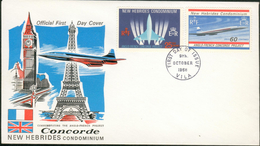 Enveloppe 1er Jour Concorde New Hébrides  9 Oct 68 - Autres & Non Classés