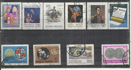 TEN AT A TIME - ARGENTINA - LOT OF 10 DIFFERENT COMMEMORATIVE 2 - OBLITERE USED GESTEMPELT USADO - Lots & Serien