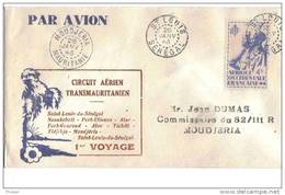 Mauritanie Senegal Lettre Avion Circuit Transmauritanien St Louis Pour Moudjeria 1946 Airmail Cover Aerophilatelie - Brieven En Documenten