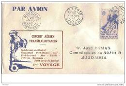 Mauritanie Senegal Lettre Avion Circuit Transmauritanien St Louis Pour Moudjeria 1946 Airmail Cover Aerophilatelie - Storia Postale