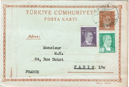 SAPR2 - TURQUIE EP CP GALATA / PARIS MAI 1939 - Covers & Documents