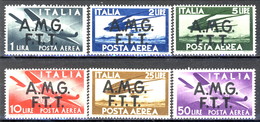 Trieste Zona A Posta Aerea 1947 Serie 1-6 MVLH Cat. € 110 - Correo Aéreo