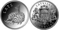 LETONIA  /  LATVIA   1 Lat   2.012    2012  "ERIZO"   SC/UNC    T-DL-10.103 - Letonia