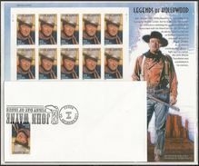 VERINIGTE STAATEN USA 2004 JOHN WAYNE MS Of 20V. WITH FDC SC 3876sp YV BF3585  MI B-3864 SG MS4379 - Sheets