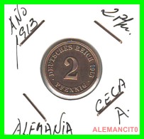 GERMANY - IMPERIO - DEUTSCHES REICH - 2 Pfn. AÑO 1913-A - Copper, 20 Mm - 2 Pfennig