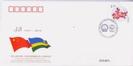 CHINA 2016 WJ2016-20  45th Ann Diplomatic Relation Rwanda Commemorative Cover - Briefe