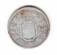 ITALIE KM 24.1 1886R, 1L, SILVER. (3P48) - 1878-1900 : Umberto I.