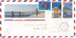 Polynésie Française, Lettre De 1991,UTUROA- RAIATEA ,ILES SOUS LE VENT, N°377+365+390 ( Poly17/023) - Briefe U. Dokumente