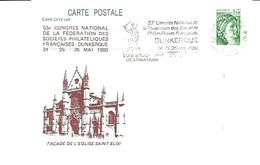 Carte Postale 53è Congres National De La Federation Des Sociétés Philatéliques Français - Dunkerque-24-25-26 MAI 1980 - AK Mit Aufdruck (vor 1995)