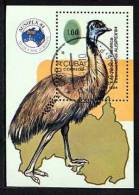 CUBA 1984, OISEAU EMU, 1 Petit Bloc, Oblitéré / Used. R566 - Straussen- Und Laufvögel