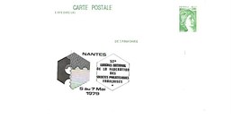CARTE POSTALE Entier Postal Nantes 52è Congres Nat Federation Soc Phil Fr.  1973-CPI - Cartes Postales Repiquages (avant 1995)