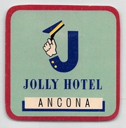 D5629 "JOLLY HOTEL - ANCONA - ITALIA" ETICHETTA ORIGINALE - ORIGINAL LABEL - Etiquettes D'hotels