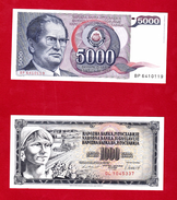 Yugoslavia , SFRJ  1000 & 5000  Dinara 1978 - Joegoslavië
