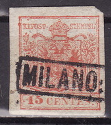 LOMBARDO VENETO 1850 - TIPO II 15 C - Lombardo-Venetien