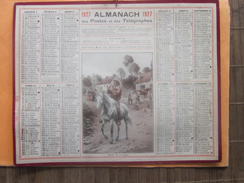 Almanach Des PTT Calendrier  Grand Format Bouches Du Rhône 1927  Illustration Annonceur à Cheval"Le Retour à La Forge" - Grand Format : 1921-40