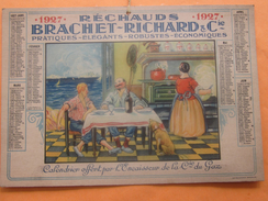 Almanach 1926 Calendrier Brachet,Richard & Cie Format Moyen Illustration Chromo Du Réchaud Princeps Verso Barème à 1.05 - Tamaño Grande : 1921-40