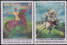 O) 2016 CUBA-CARIBE, ANTONIO MACEO -GENERAL MILITARY CHIEF DEATH IN CAMP MAMBI, PAINTING, MNH - Neufs