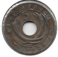 *East Africa 5 Cents 1924  Km 18  Vf+ - Britse Kolonie