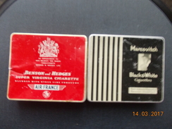 2 BOITES VIDES CIGARETTES  *BENSON And HEDGE  *Black & WITE  Logos Crevette  AIR FRANCE - Werbung