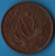 GB 1/2 HALF PENNY 1937 GEORGE VI - C. 1/2 Penny