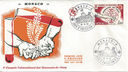 MONACO - ENVELOPPE 1er JOUR - FDC - N° 598 - CONGRES DONNEURS De SANG - 1961 - FDC