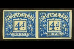 POSTAGE DUES 1954-5 4d Blue, Wmk Tudor Crown, IMPERFORATE PAIR, SG D43a, Never Hinged Mint. For More Images,... - Other & Unclassified