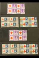 1963 BLOCKS OF 4 RED CROSS CONGRESS Set (Phosphor & Non Phosphor), SG 642/44 & SG 642p/44p, Never Hinged... - Autres & Non Classés