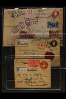 POSTAL STATIONERY A Small Collection, Mostly Used Registered Letters To USA, A Few Bearing Censor Cachets. Lovely... - Non Classificati