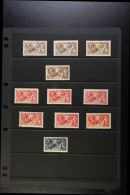 1913-19 FRESH MINT "SEAHORSES" ASSEMBLY Includes 2s6d X4 With DLR Yellow-brown Shade And Bradbury Two Different... - Unclassified