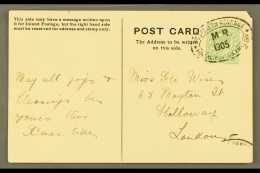 POSTED IN ADVANCE FOR CHRISTMAS DAY Manchester Oval, Code MR 1905, Fine Strike On Postcard To London, Corner Nick.... - Non Classés
