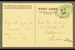 POSTED IN ADVANCE FOR CHRISTMAS DAY Manchester Oval, Code MR 1905, Fine Strike On Postcard To London, Corner Nick.... - Sin Clasificación