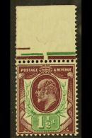 1911-13 1½d Deep Plum And Deep Green Somerset House, SG Spec M10(6), Never Hinged Mint With Sheet Margin At... - Sin Clasificación