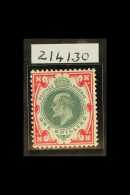 1905 1s Dull Green And Carmine, Chalk-surfaced Paper, SG 257a - SG Spec. M46 (1), Mint, With Pre-printing Heavy... - Non Classificati